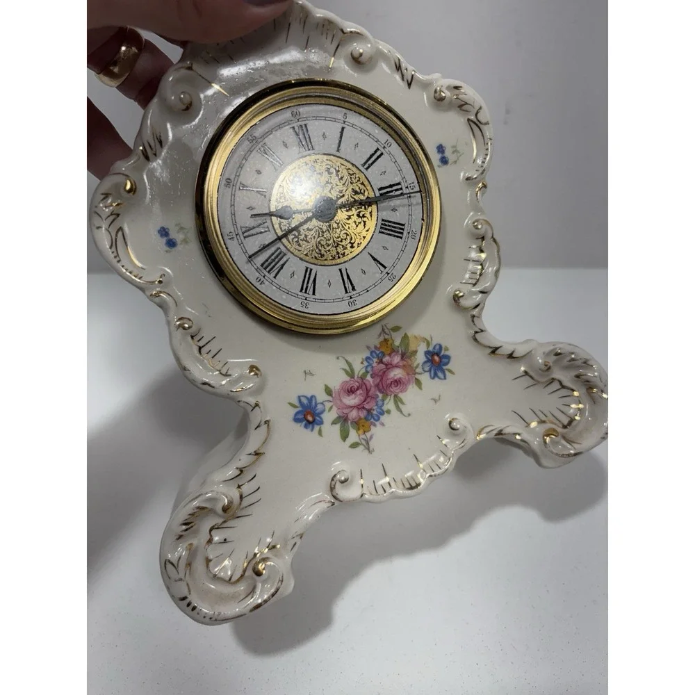 German‎ Porcelain Clock Mantel Antique Style Porcelain Hand painted Germany